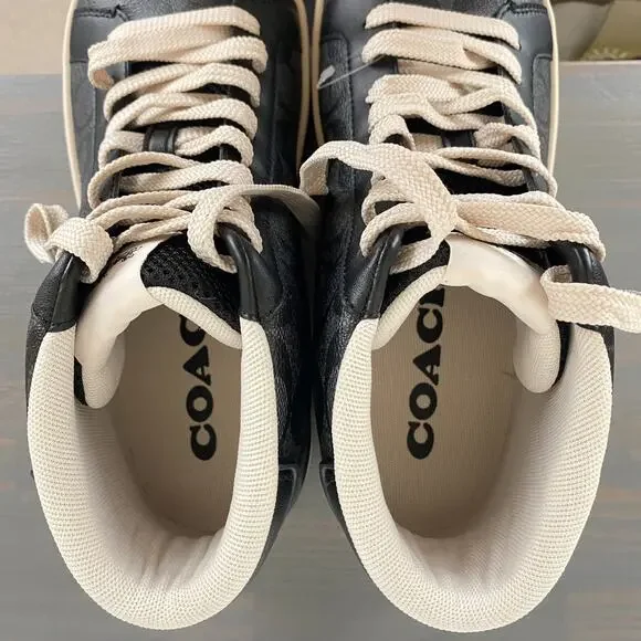 Coach Clip High Top Men’s Sneaker Charcoal Black G5385 Size 10D NWOB - Picture 8 of 11